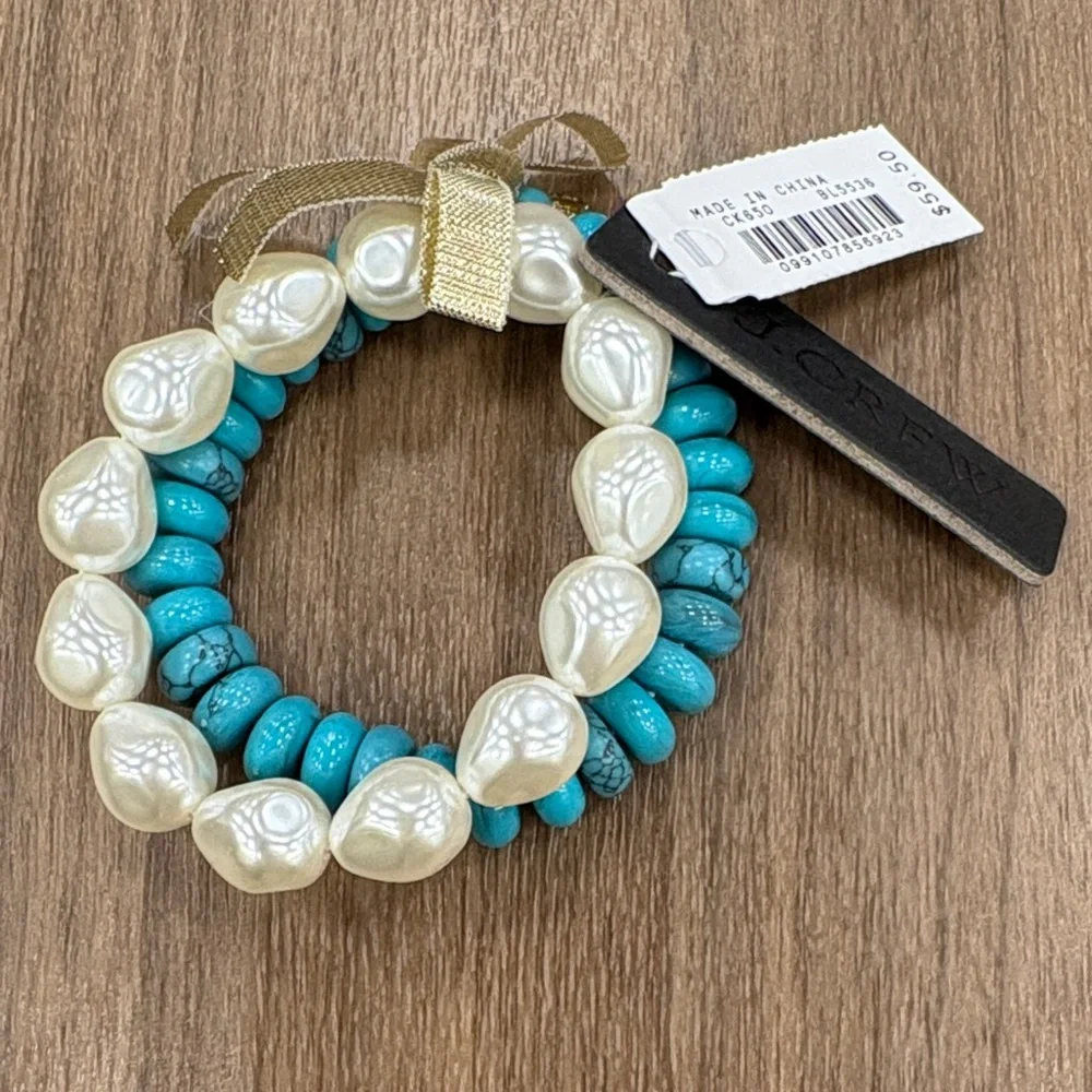 J. Crew Pearl and Beaded Bracelet Set NWT